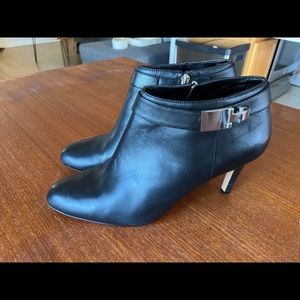 Black Leather Ankle Boots sz 13